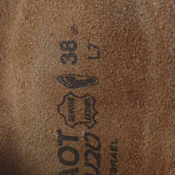 NAOT Ashley Like New Metal Stud Sandals Suede Leather 38 / 7 Cork Slide Green - Picture 10 of 14